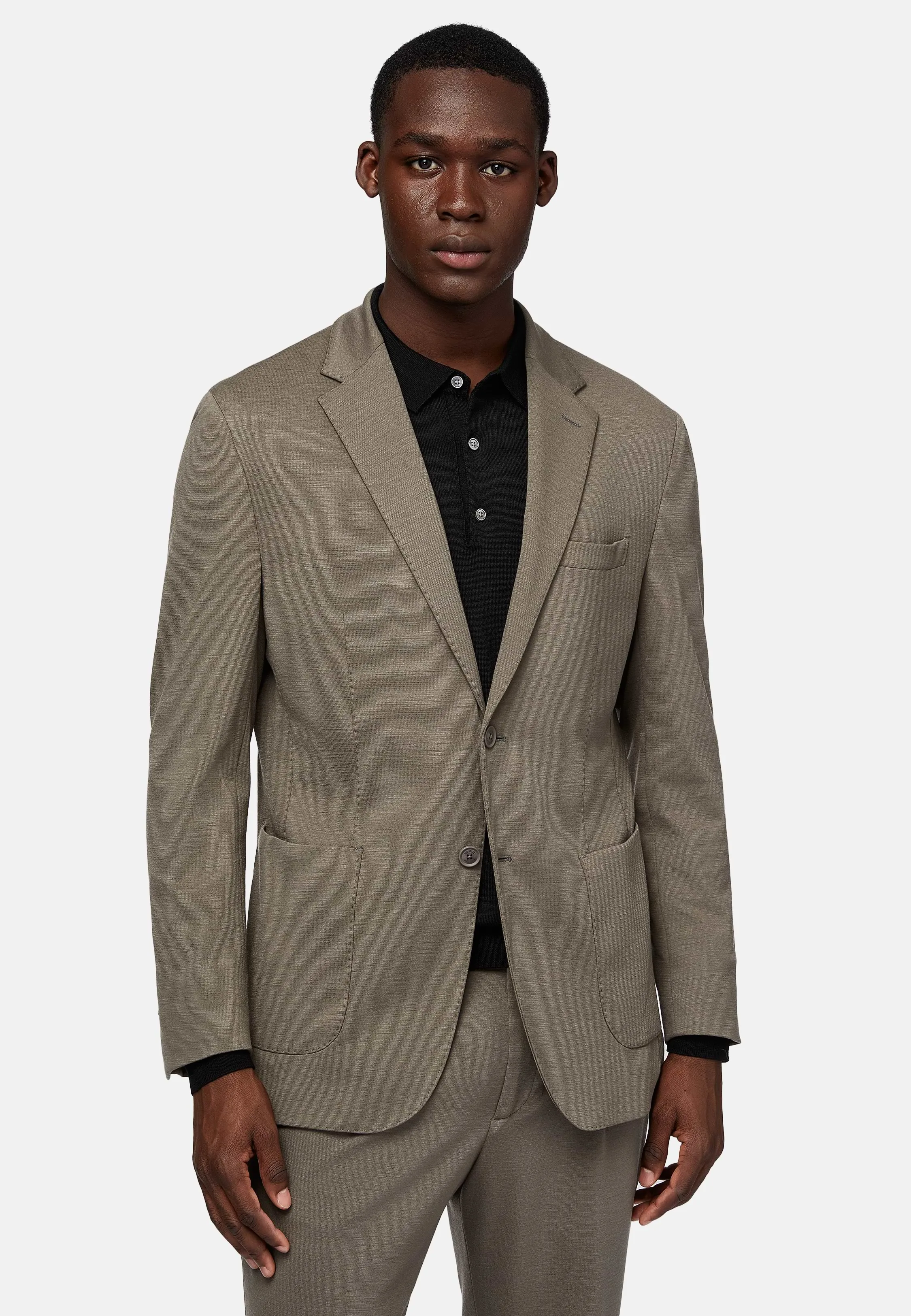 Dove Grey B Tech Nylon And Wool Jacket