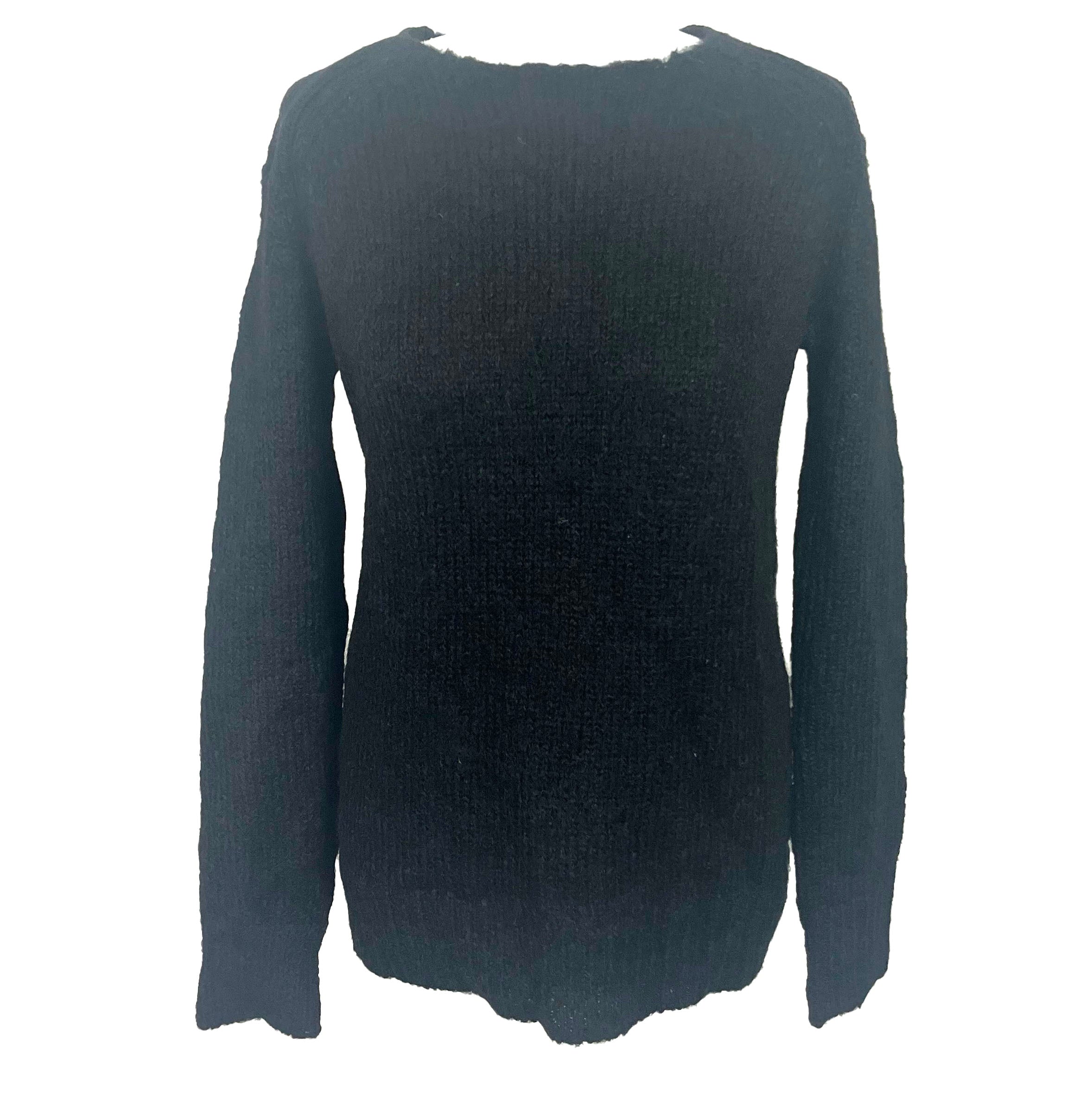 Dries Van Noten Black Alpaca & Wool Fluffy Sweater M