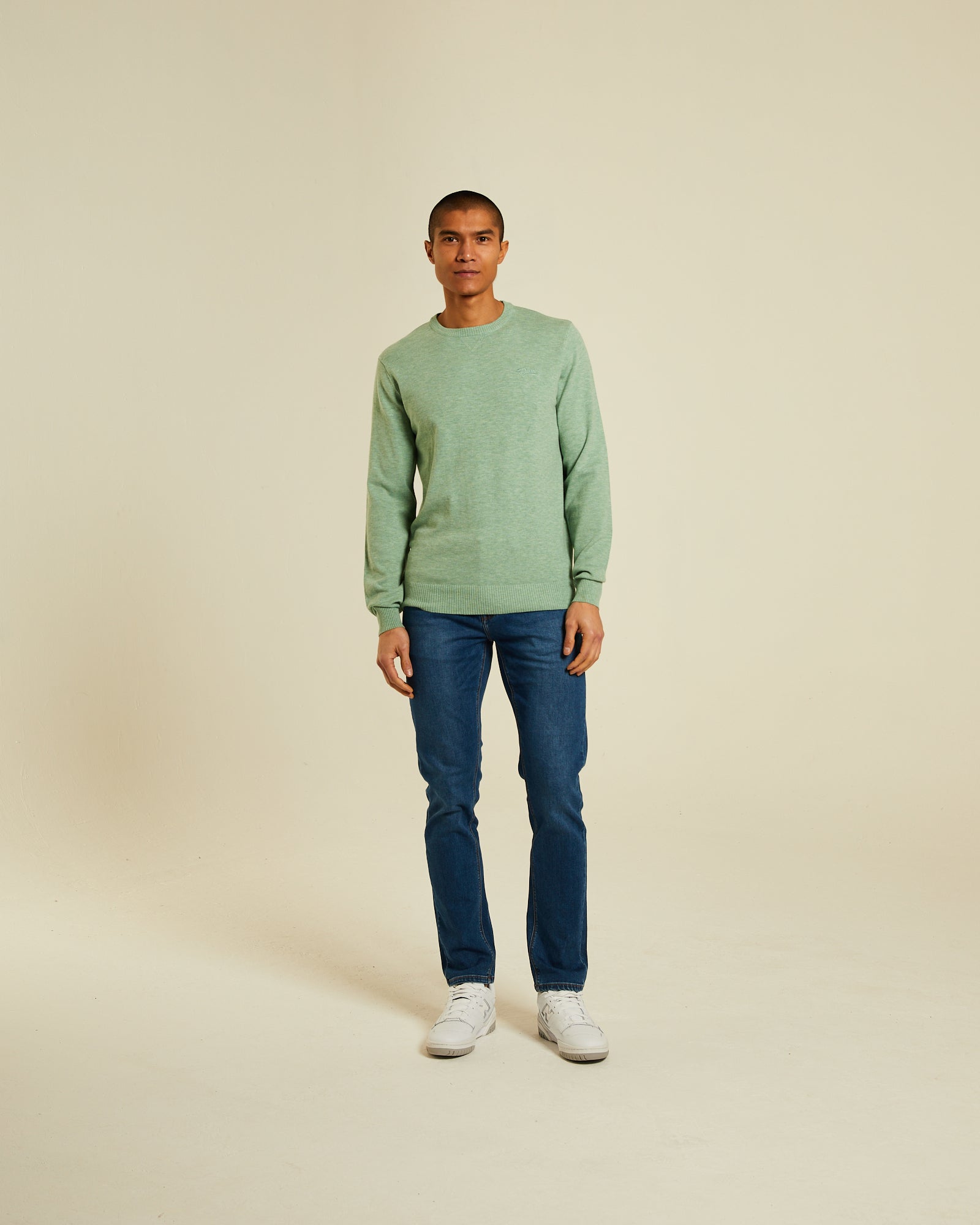 Dylan Round Neck Surf Green Marl