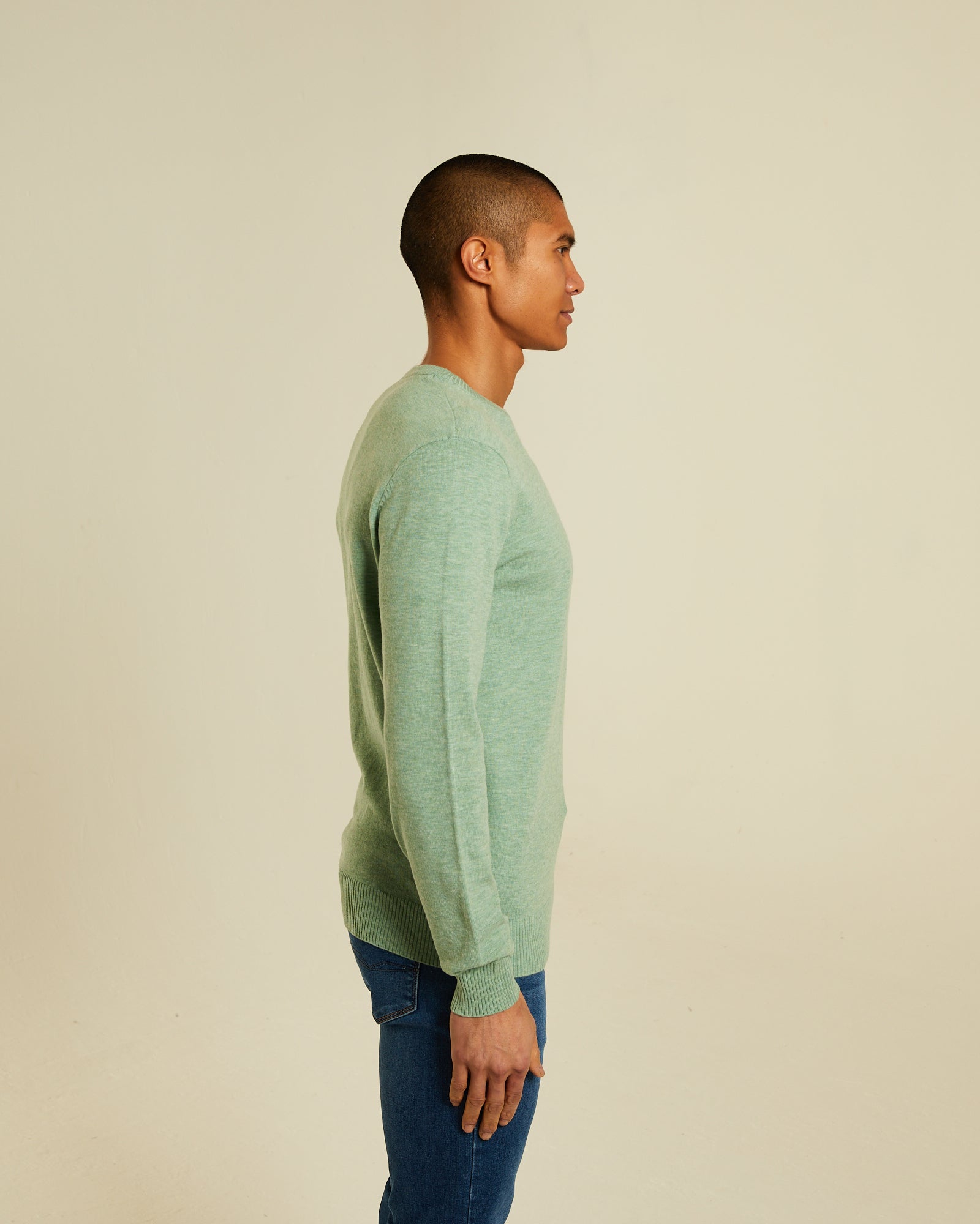 Dylan Round Neck Surf Green Marl