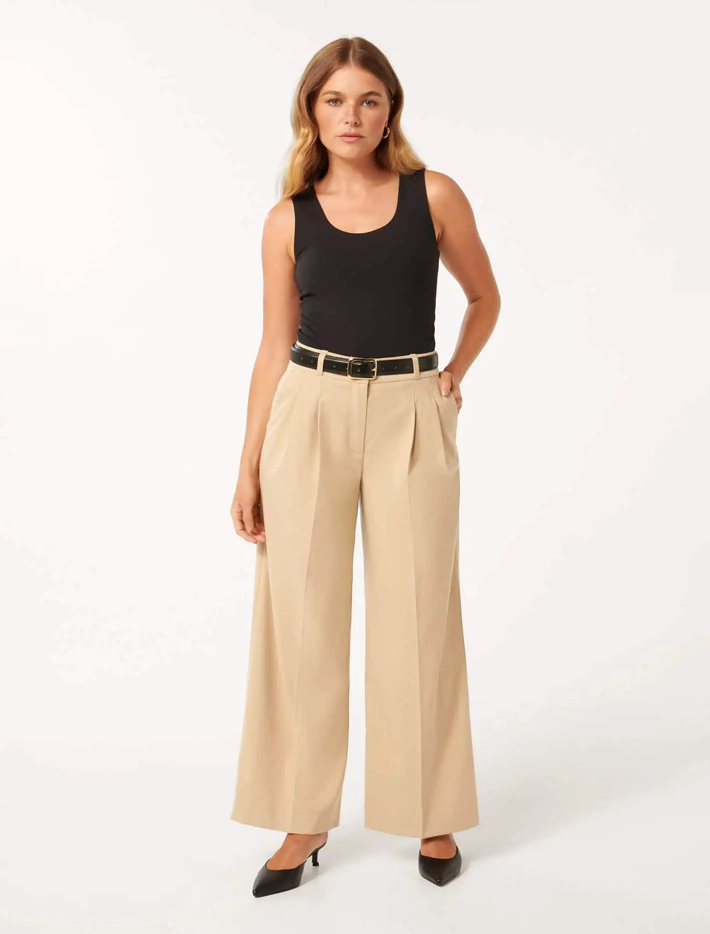 Edweena Petite Belted Wide Leg Pants