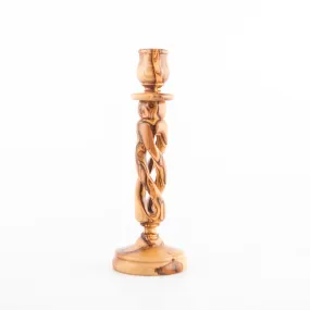 Elegant Olive Wood Candle Holder 7.5 Tall