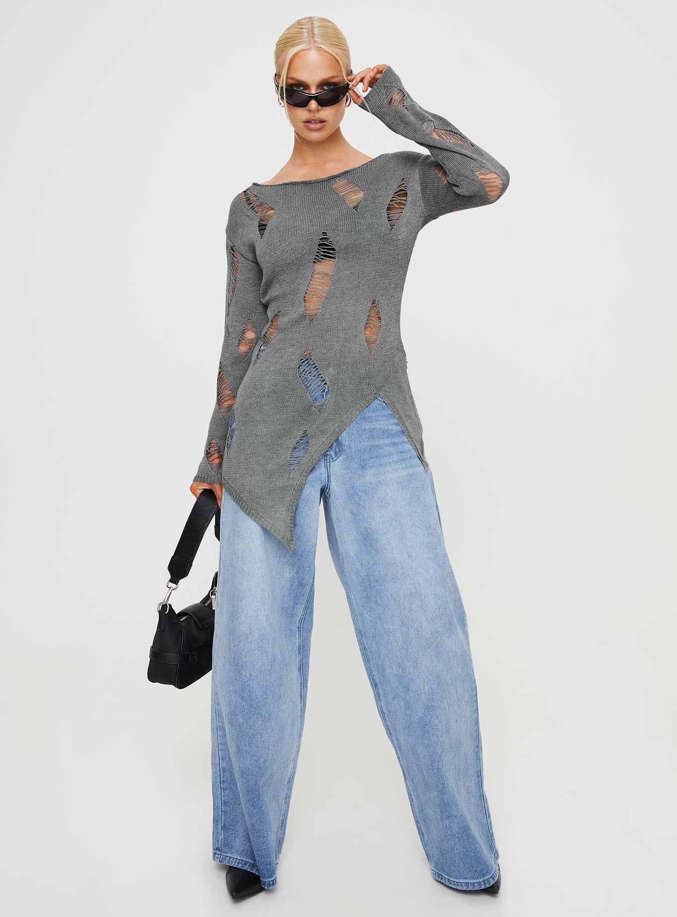 Ermina Distressed Jumper Grey