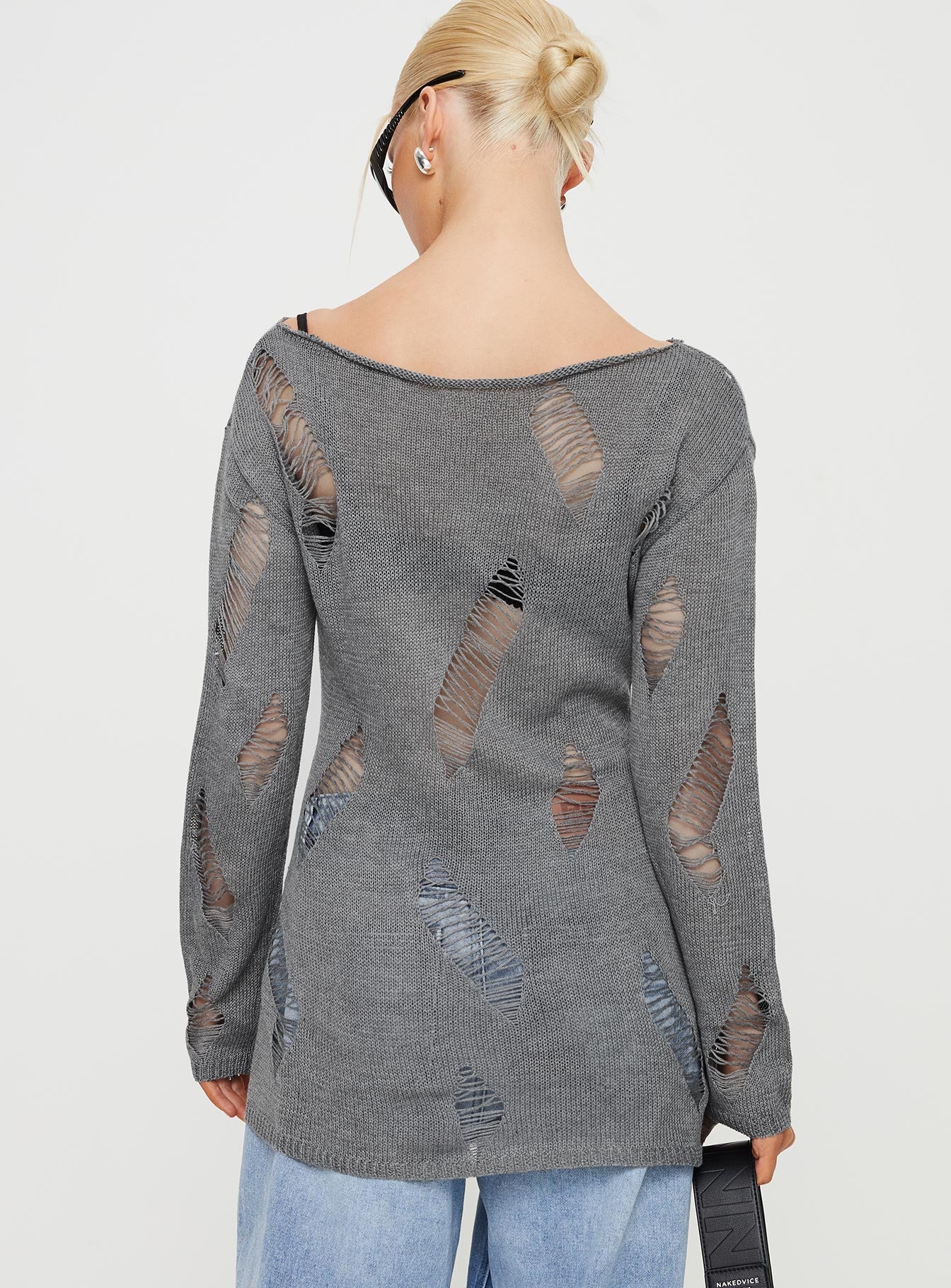 Ermina Distressed Jumper Grey