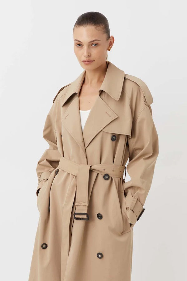 Evans Trench Coat Sand