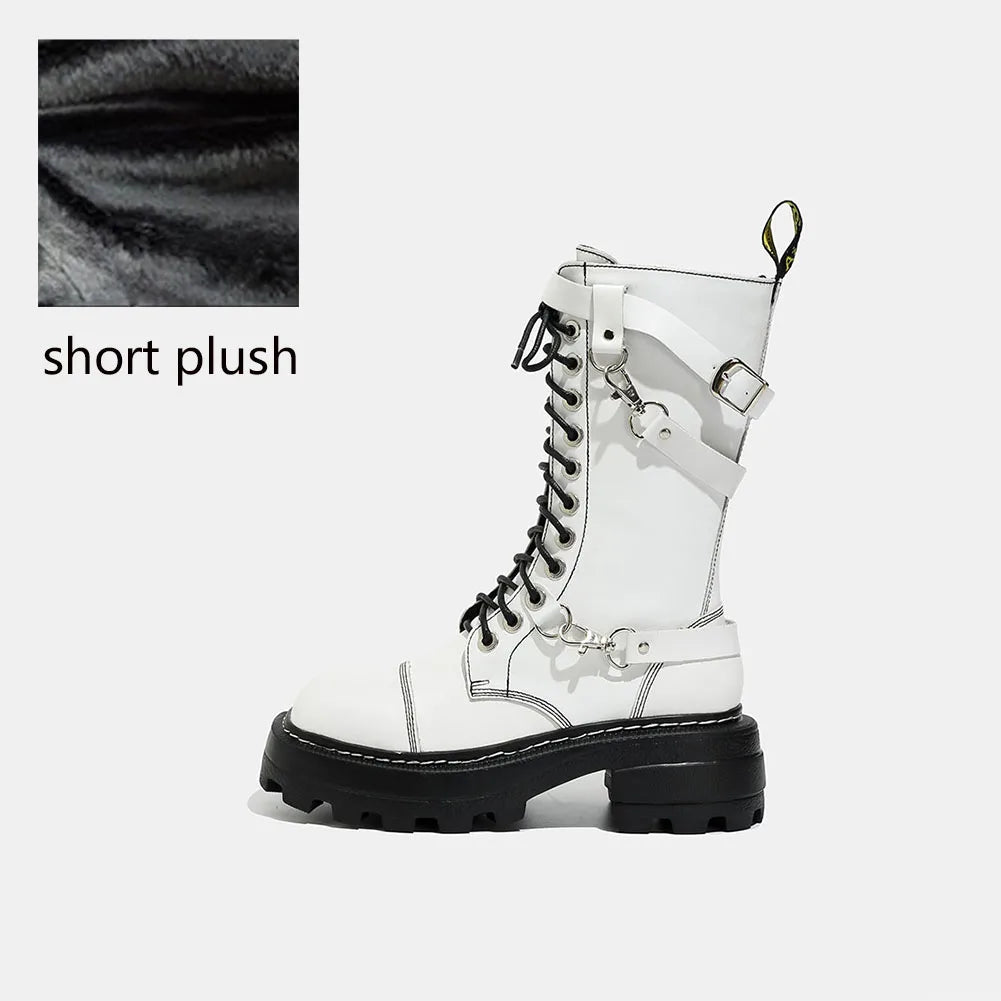 Fashionable Gothic Platform Buckles Chains Punk