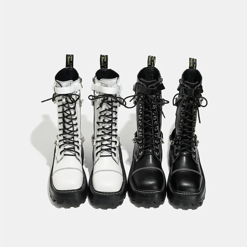 Fashionable Gothic Platform Buckles Chains Punk