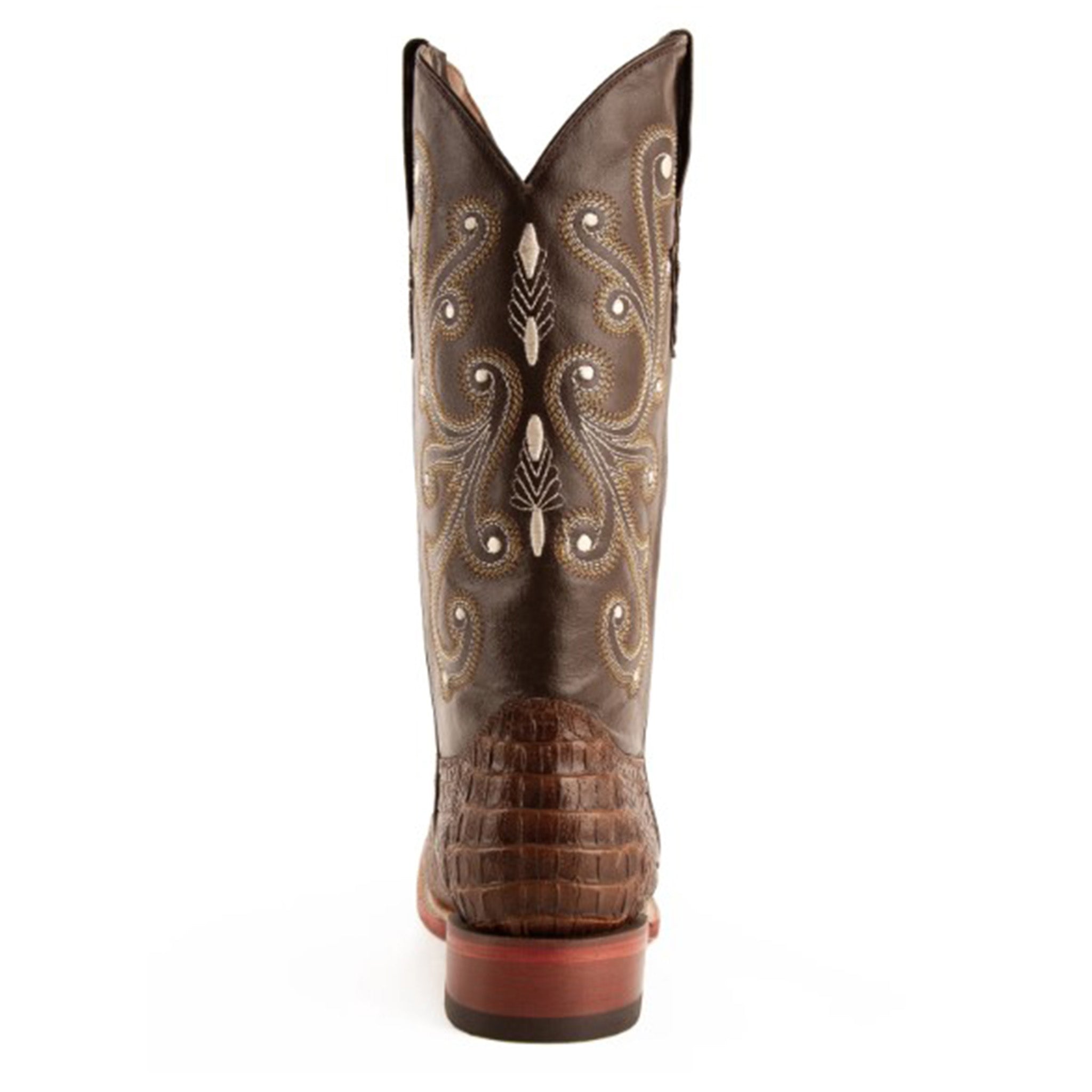 Ferrini Men's Caiman Print Sport Rust Square Toe