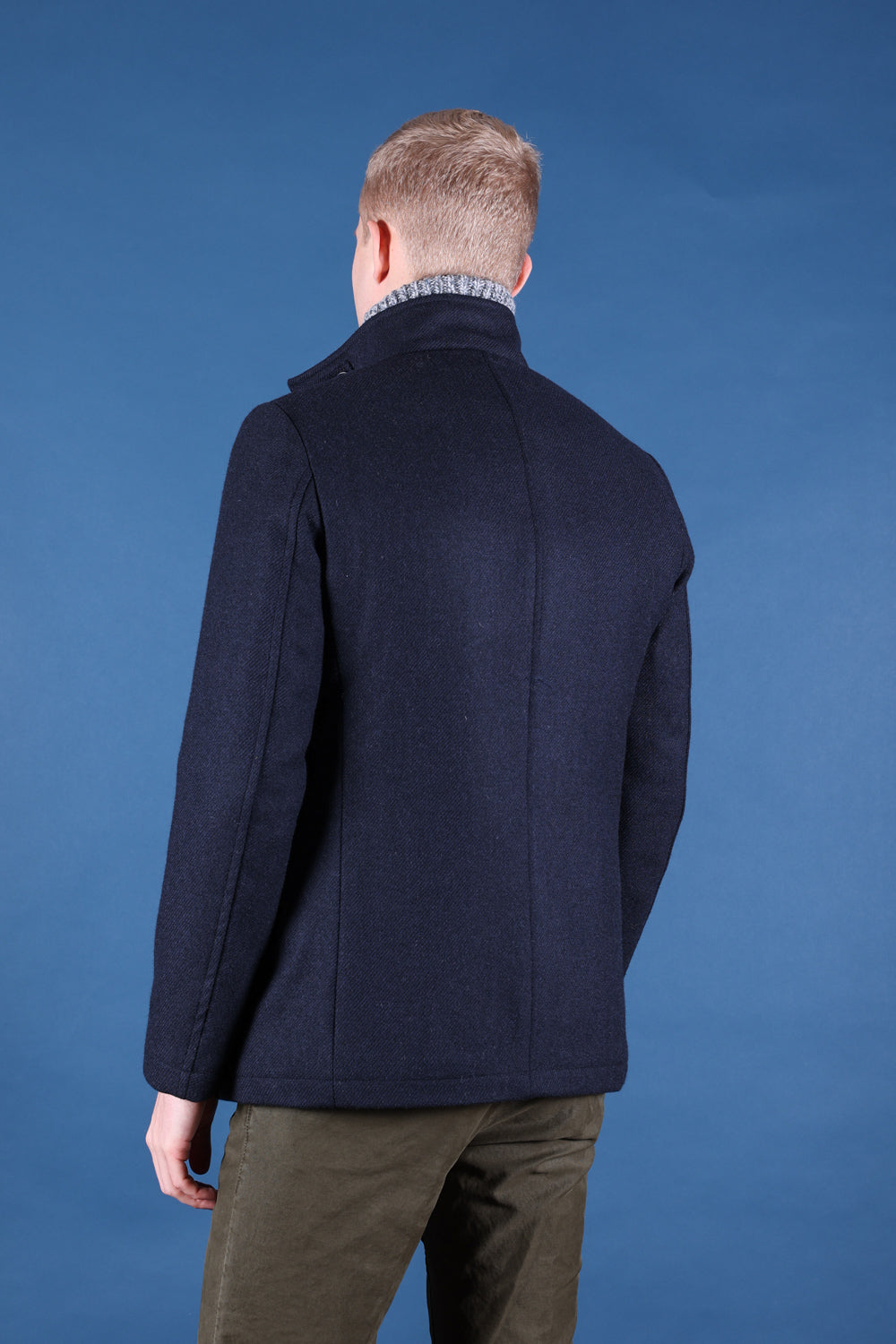 FIELD JACKET HARRIS TWEED BLU