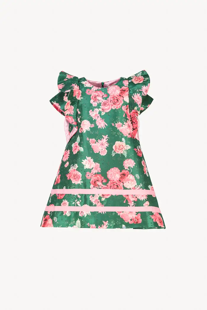 Floral Ruffle Sleeve Dress