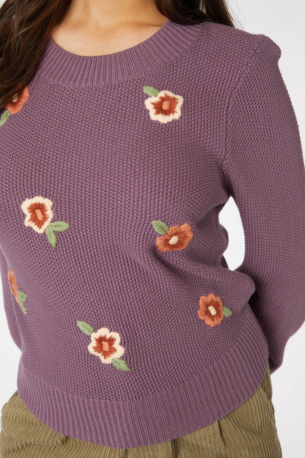 Flower Embroidered Sweater