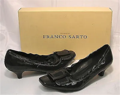 FRANCO SARTO Women's Mad Buckle Low Heel Pump - Gray Patent - NIB!