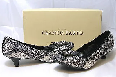 FRANCO SARTO Women's Mad Buckle Low Heel Pump - Python - NIB