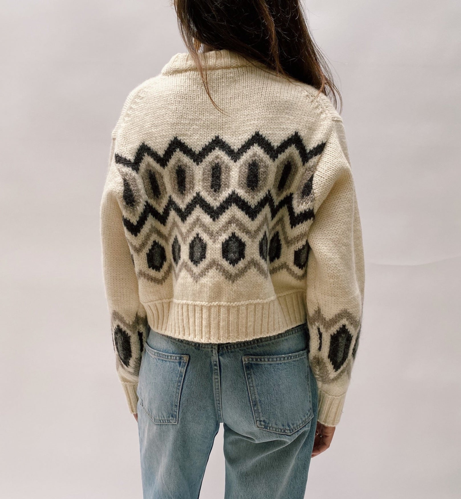 GANNI Chunky Wool Cropped Sweater