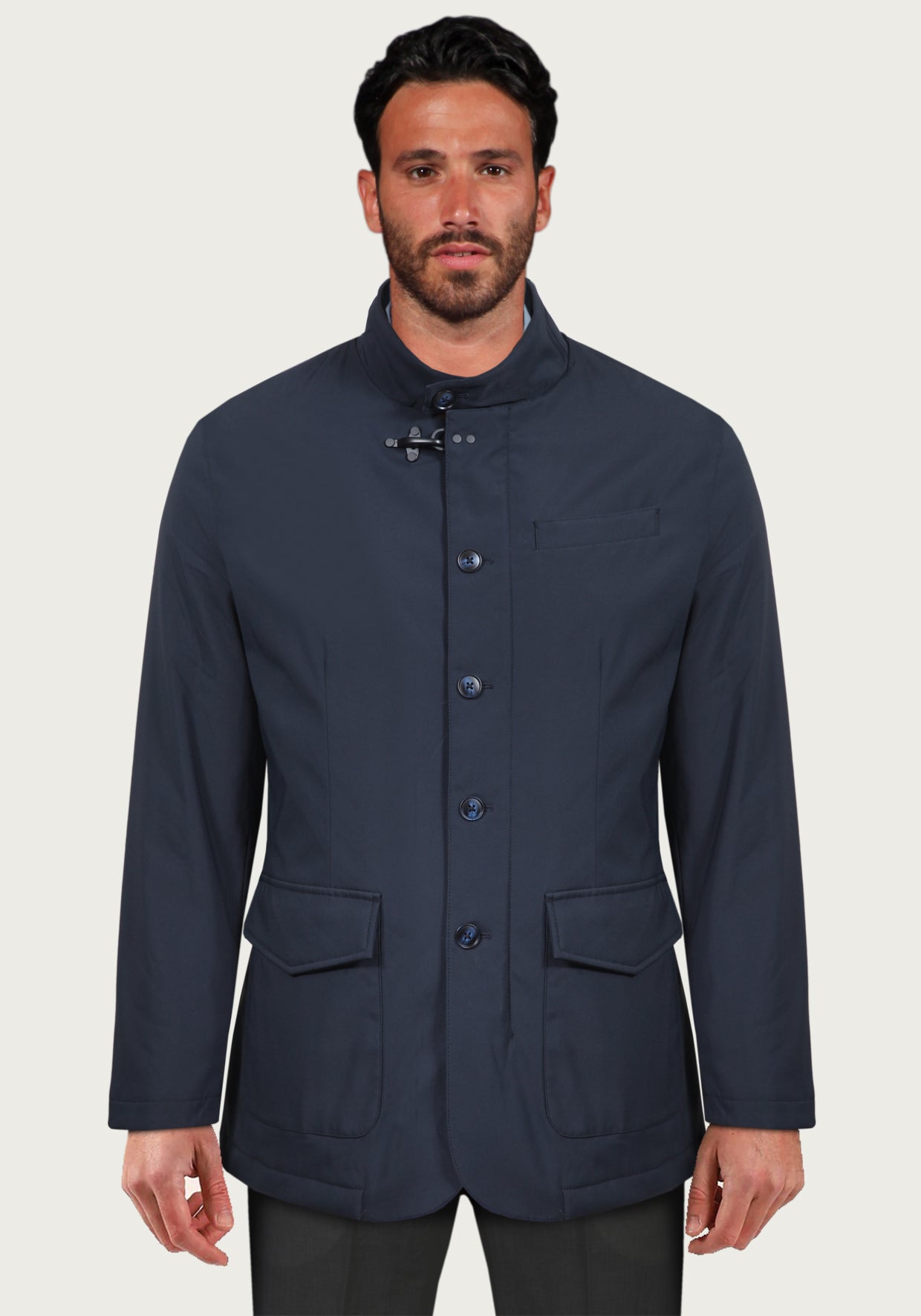 Giubbino Field Jacket Lungo - Blue -