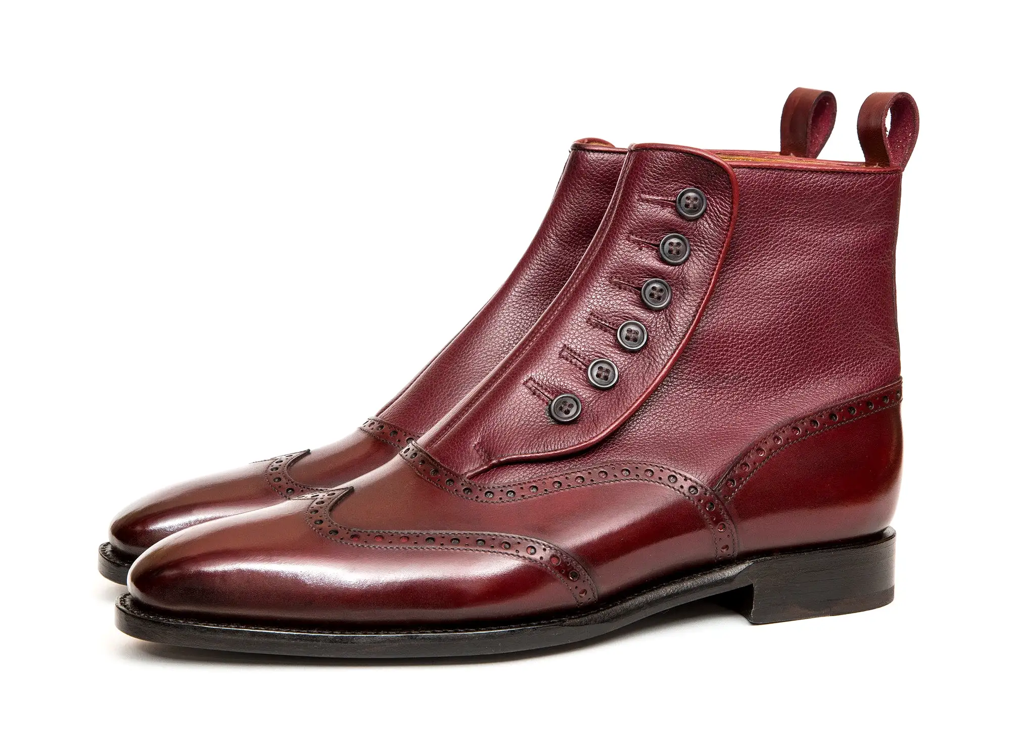 Grandview - MTO - Burgundy Calf / Burgundy Soft Grain - MGF Last - Single Leather Sole