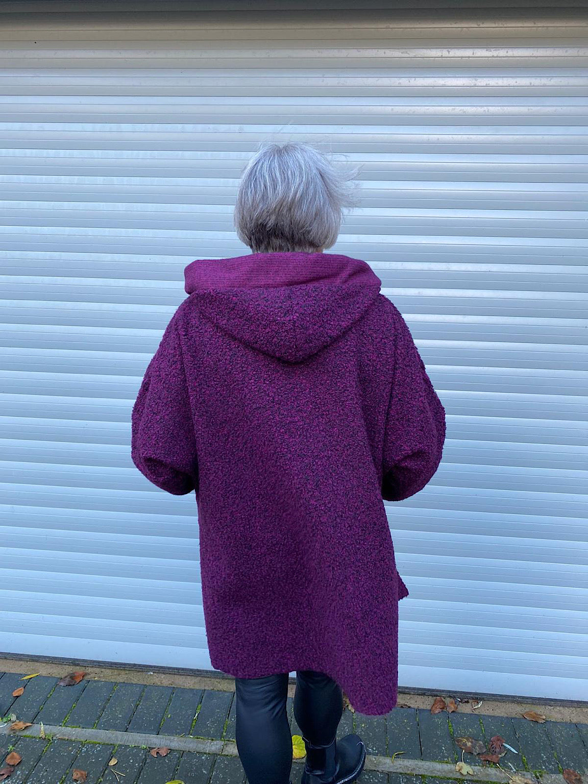 Grape Ribbon Boucle Coat Esther