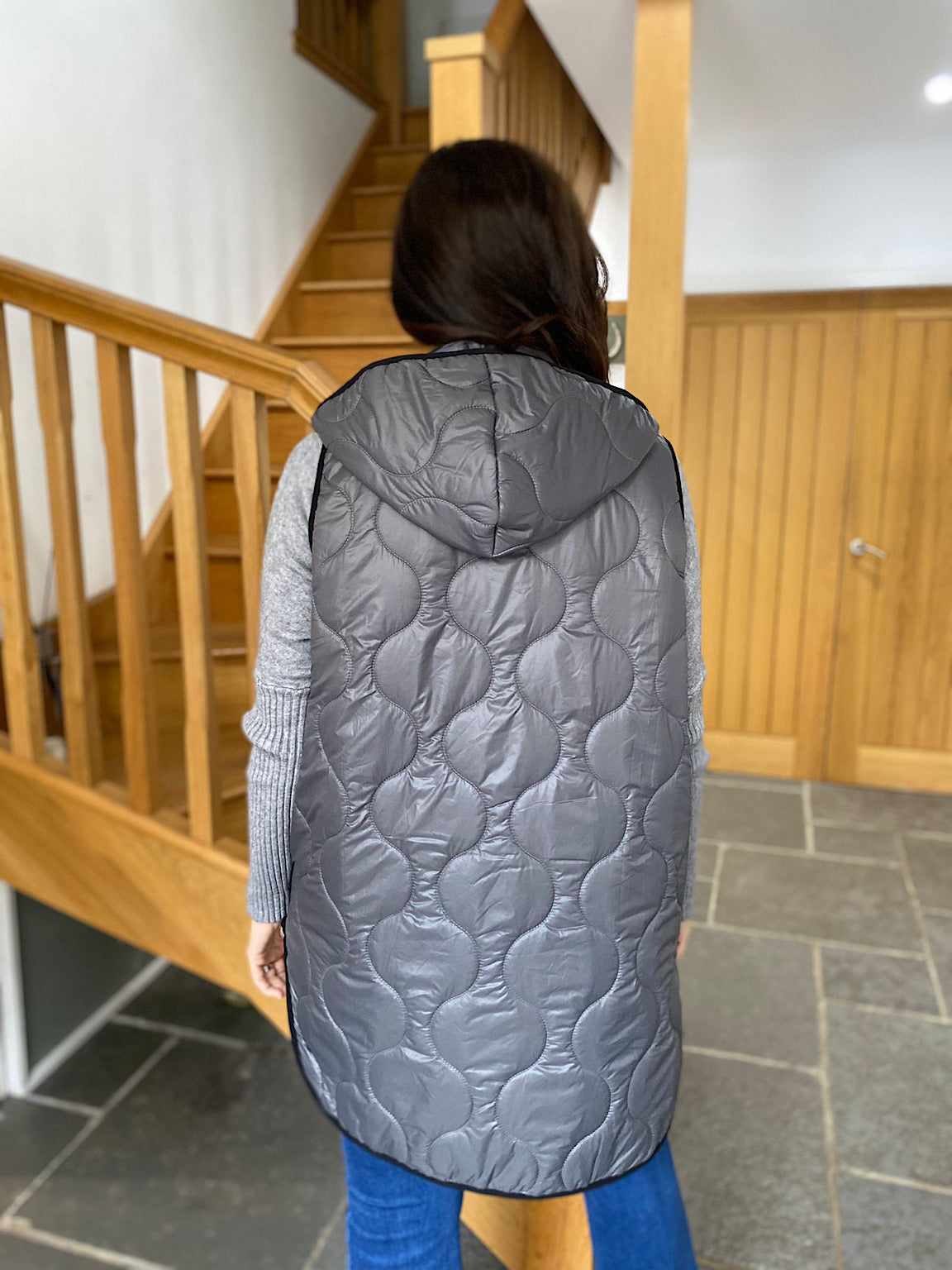 Grey Quilted Gilet Lucy