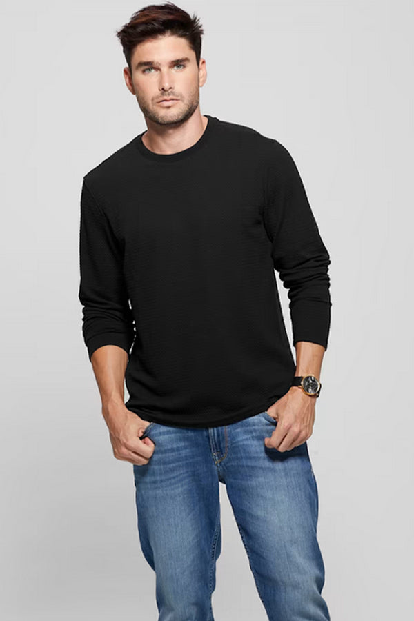 Guess Fairfax Textured Knit Crewneck Sweater