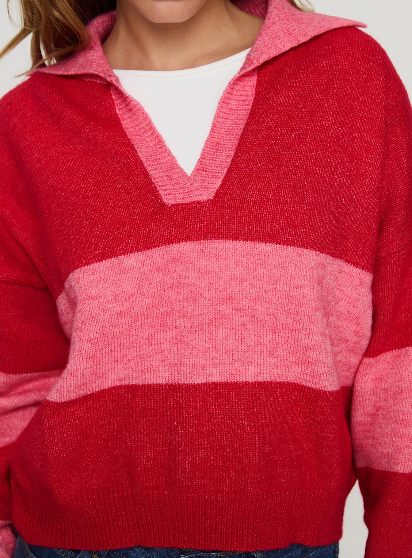 Holdon Sweater Red/ Pink Stripe