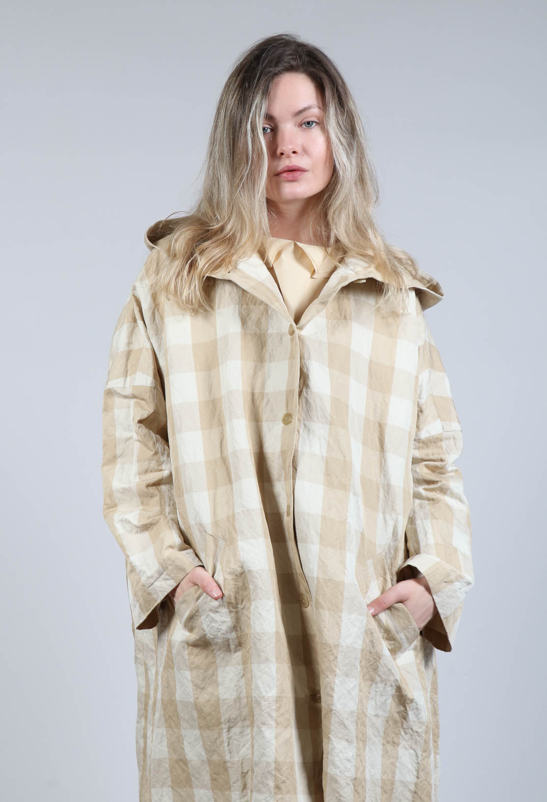 Hooded Coat in Natural