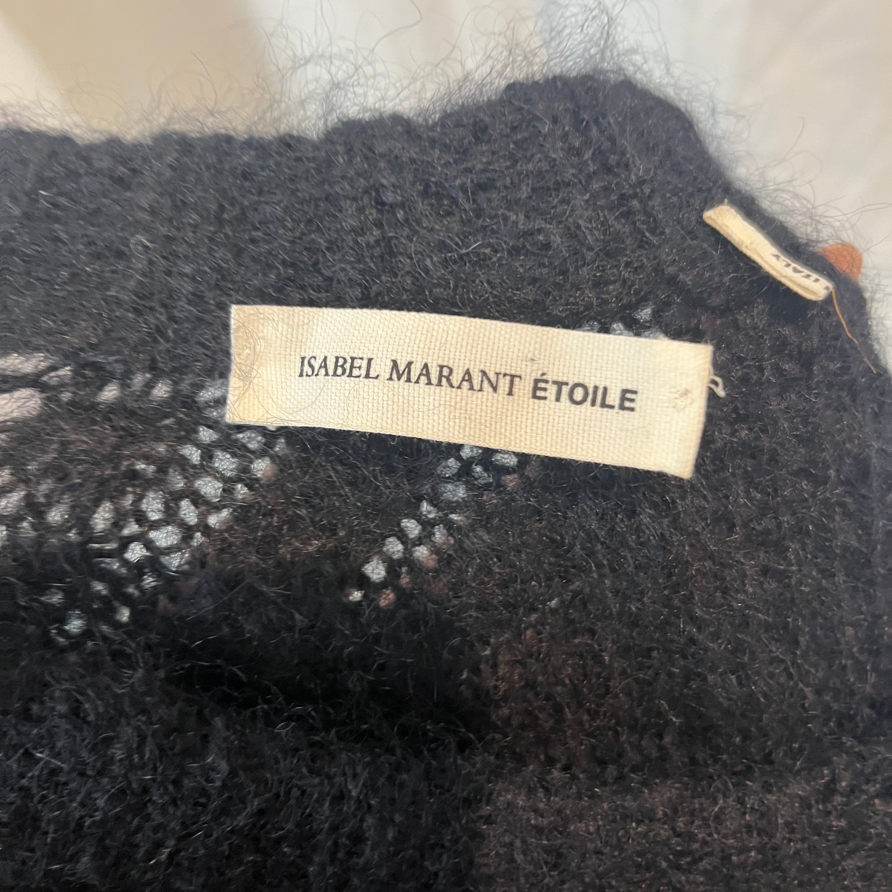 Isabel Marant Etoile Black Mohair Lightweight Sweater M