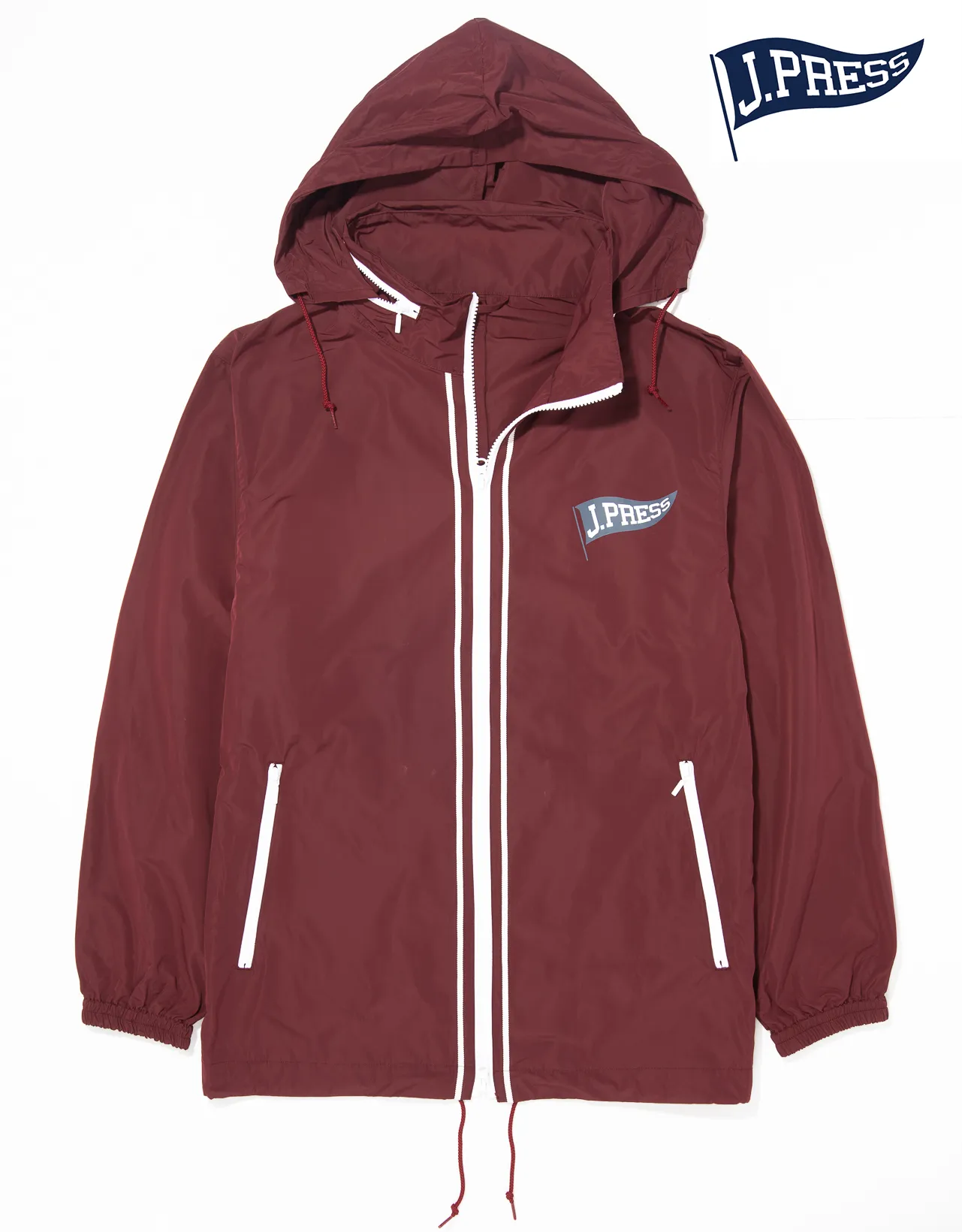 J. PRESS WINDBREAKER - BURGUNDY