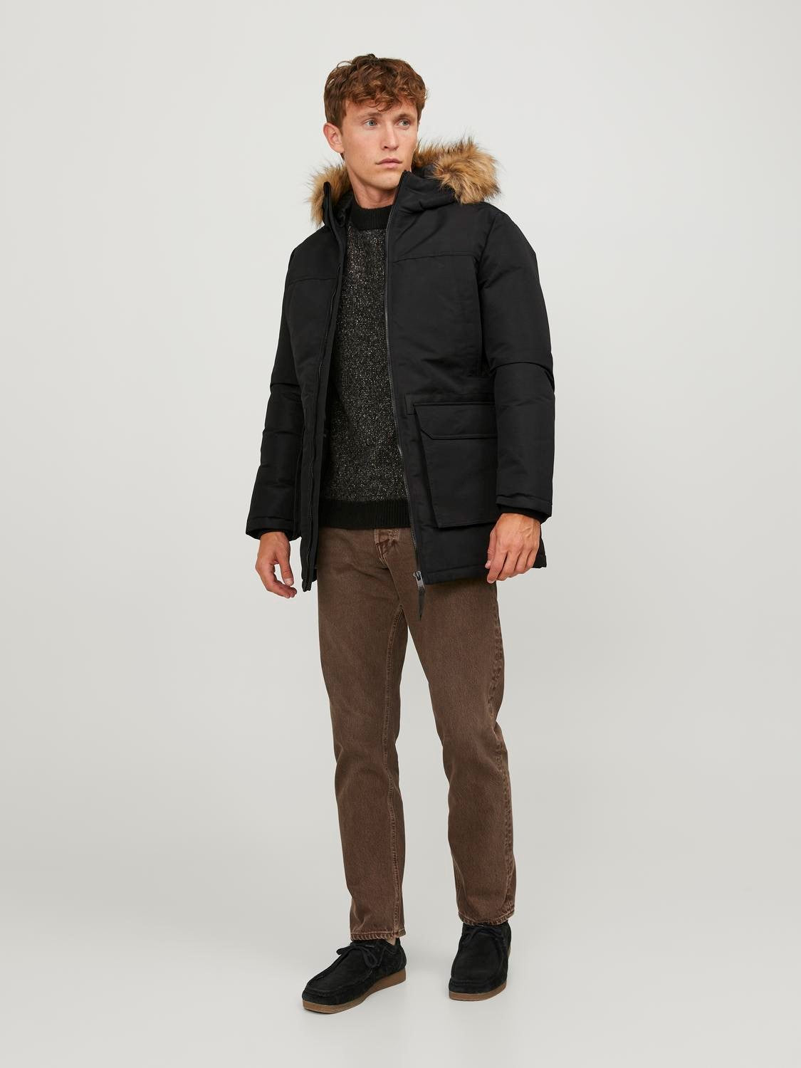 Jack & Jones Mens 'JJEWING' Hooded Parka Jacket