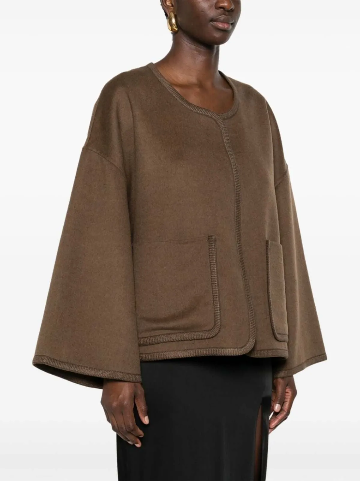 Jacquie Wool Jacket - Shiitake