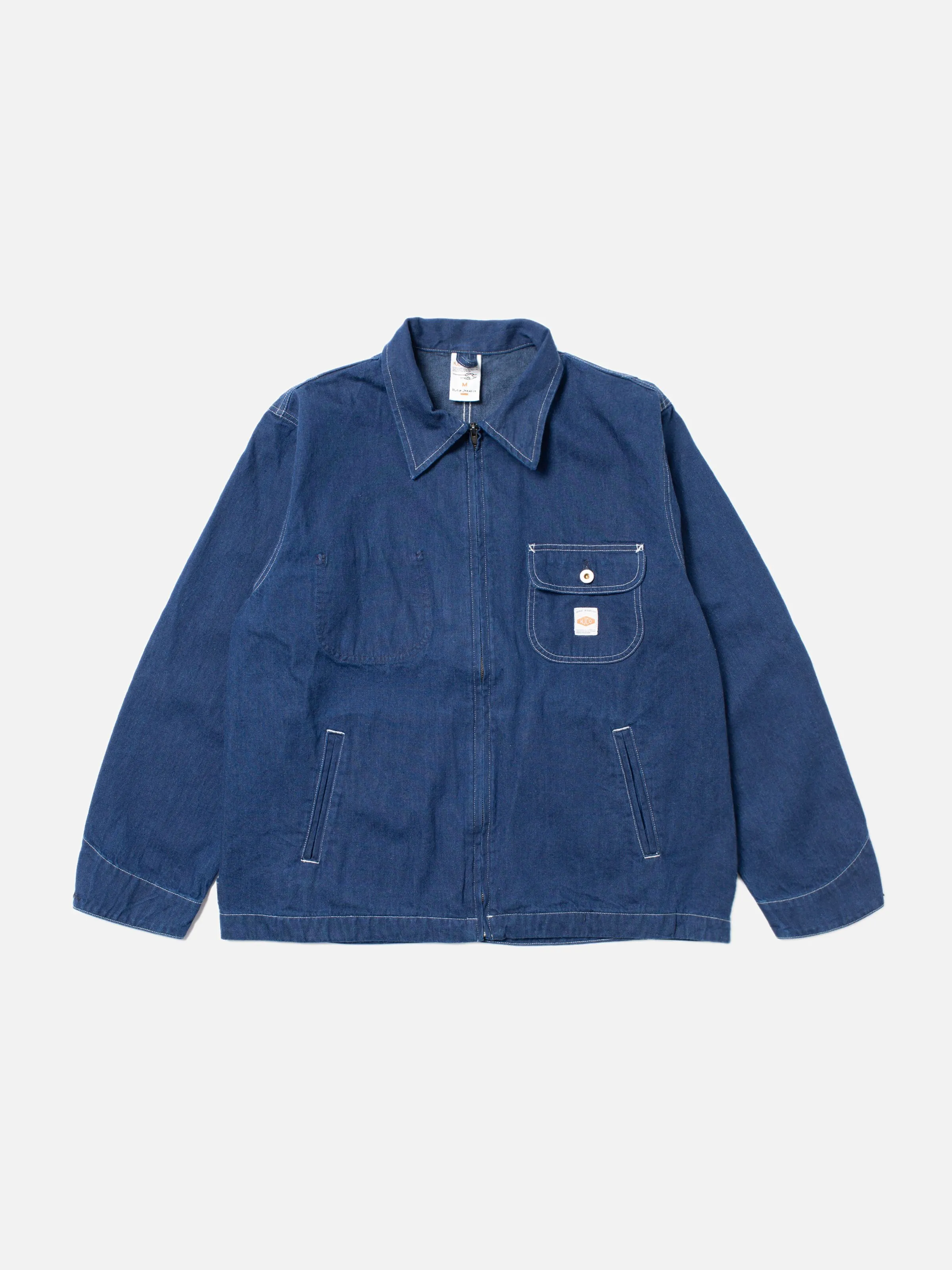 Jimmy Utility Denim Zip Jacket Blue