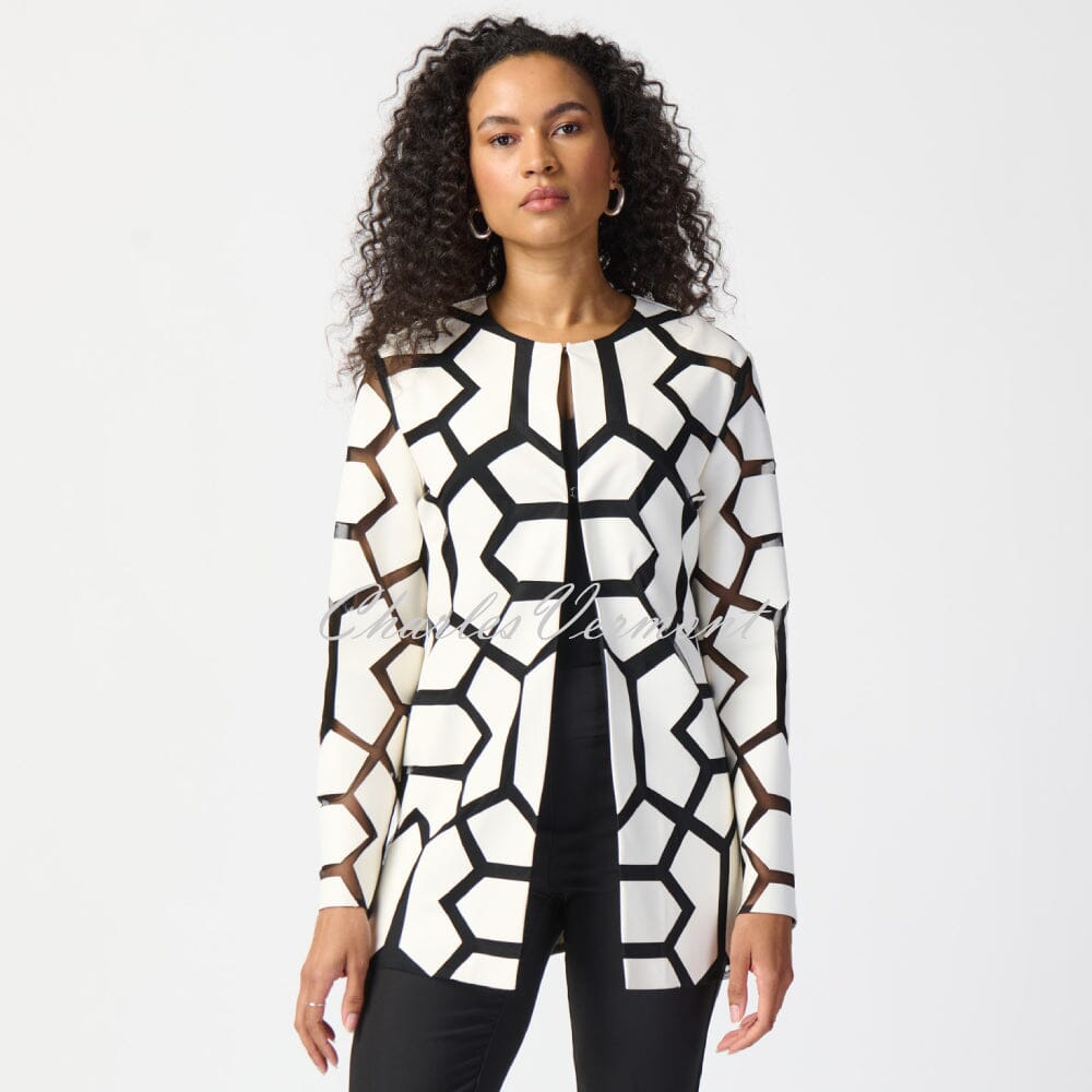 Joseph Ribkoff Geometric Patterned Jacket - Style 241905