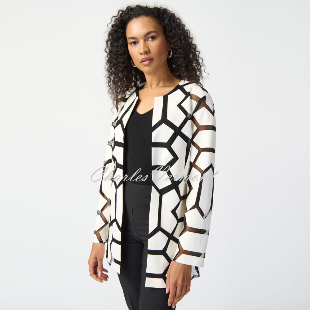 Joseph Ribkoff Geometric Patterned Jacket - Style 241905