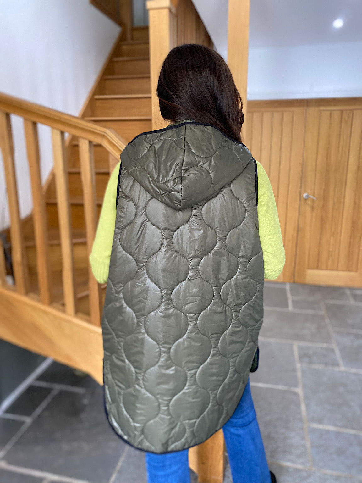 Khaki Quilted Gilet Lucy