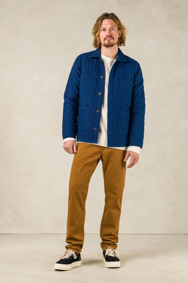 KINGS OF INDIGO Duncan Solid Indigo Quilted Jacket