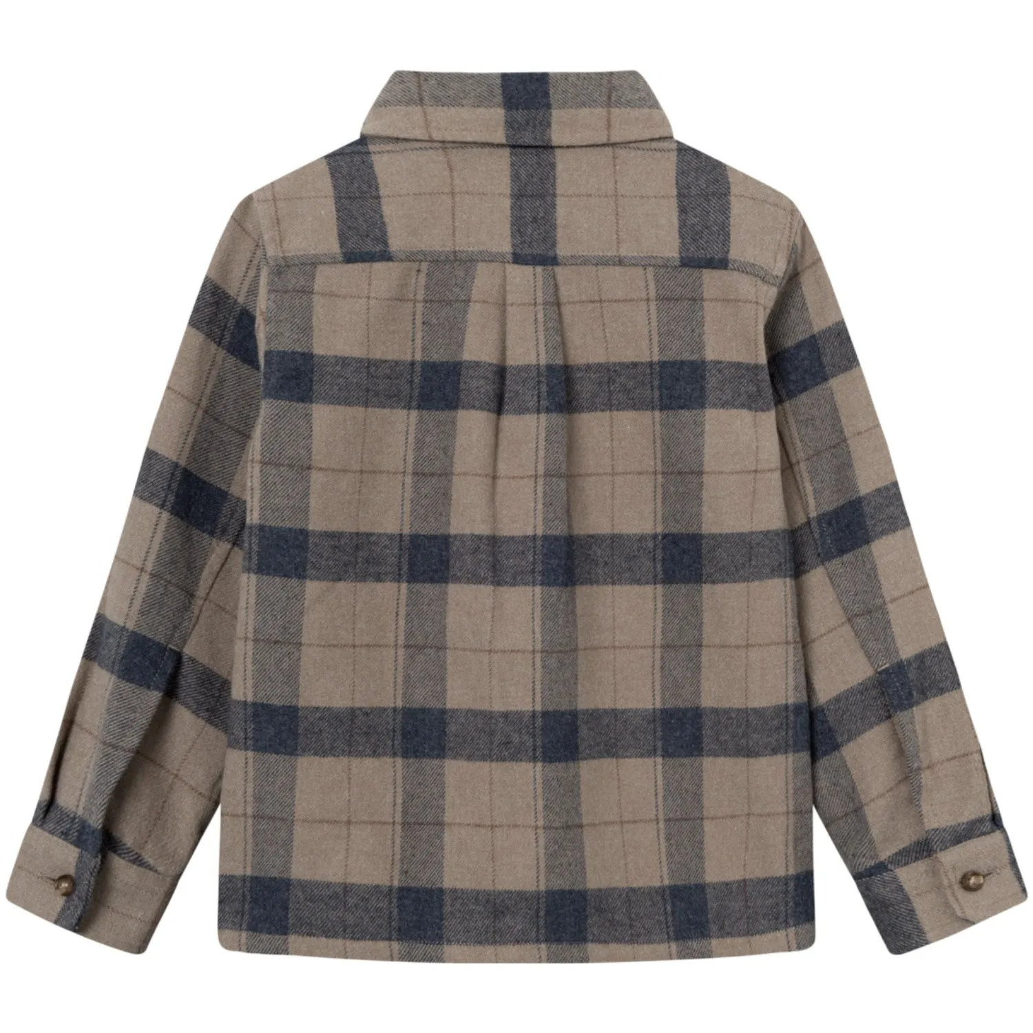 Les Deux Kids Desert Taupe/Dark Navy Checked Lennon Check Overshirt Kids