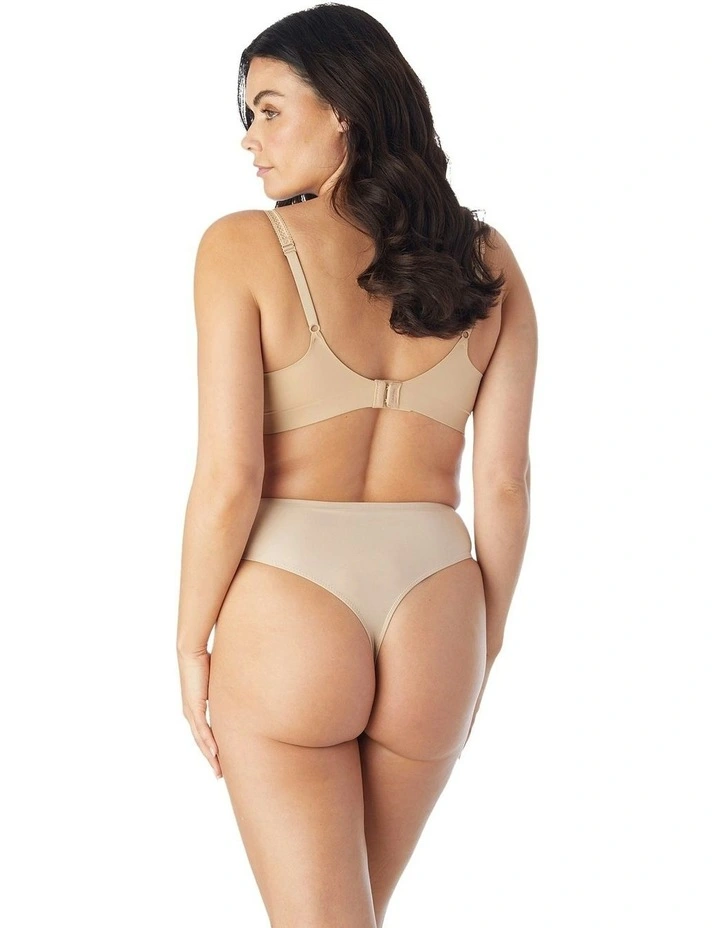 Light Shaping High Waist Everyday Shapewear Thong in Warm Beige