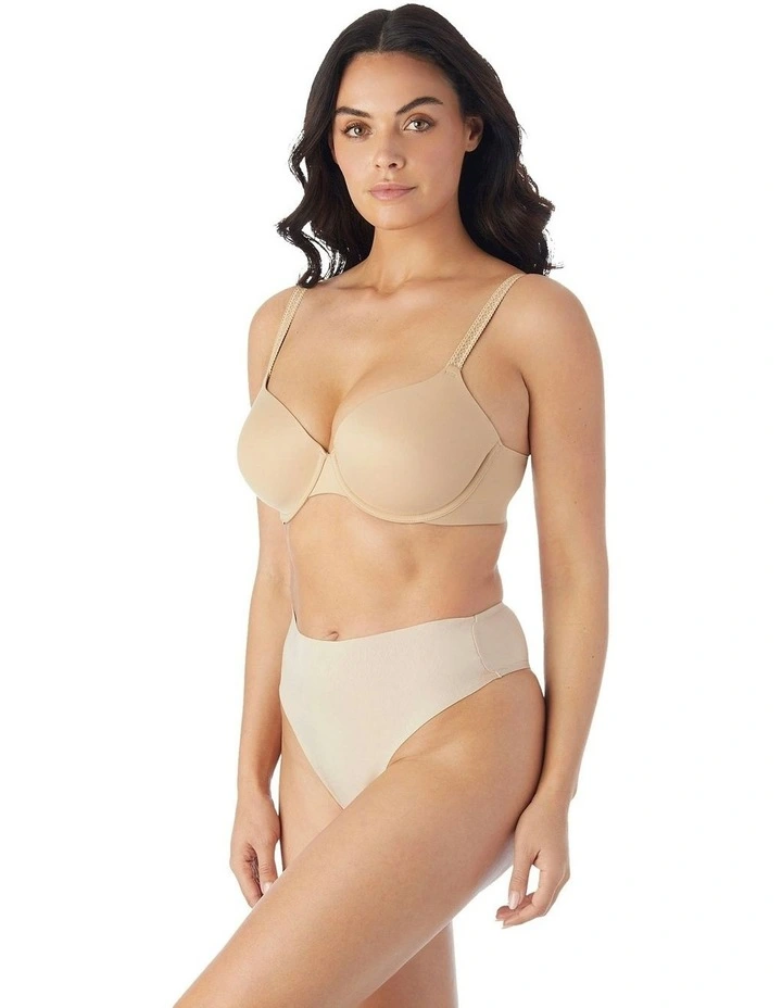 Light Shaping High Waist Everyday Shapewear Thong in Warm Beige