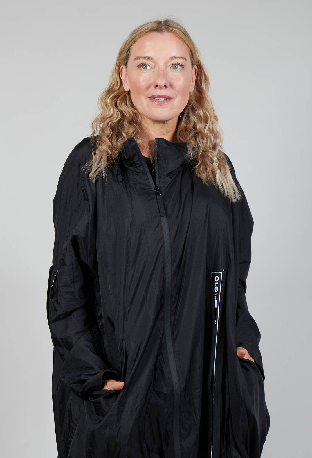 Lightweight Coat with Zip in Black