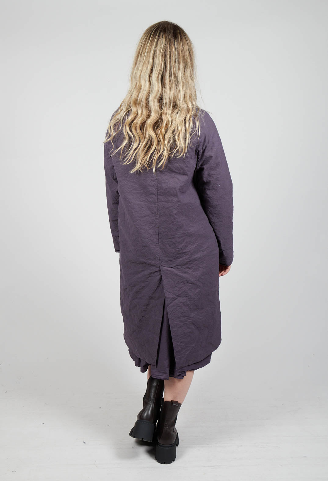 Longline Coat in Melanzana