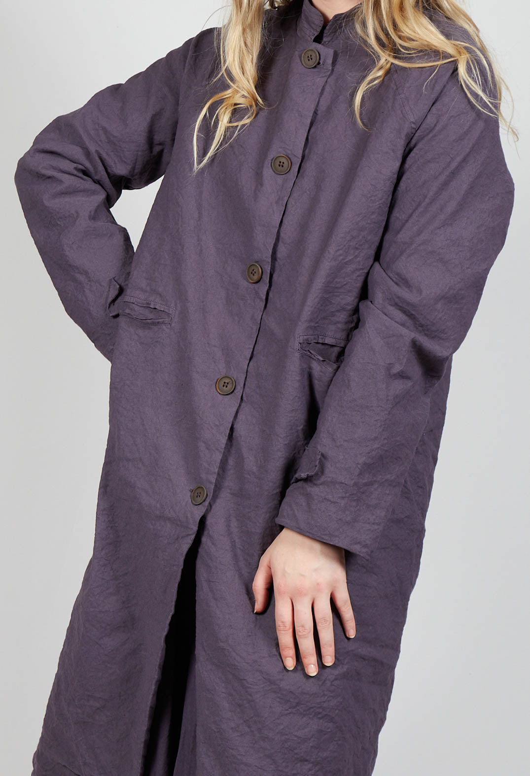 Longline Coat in Melanzana