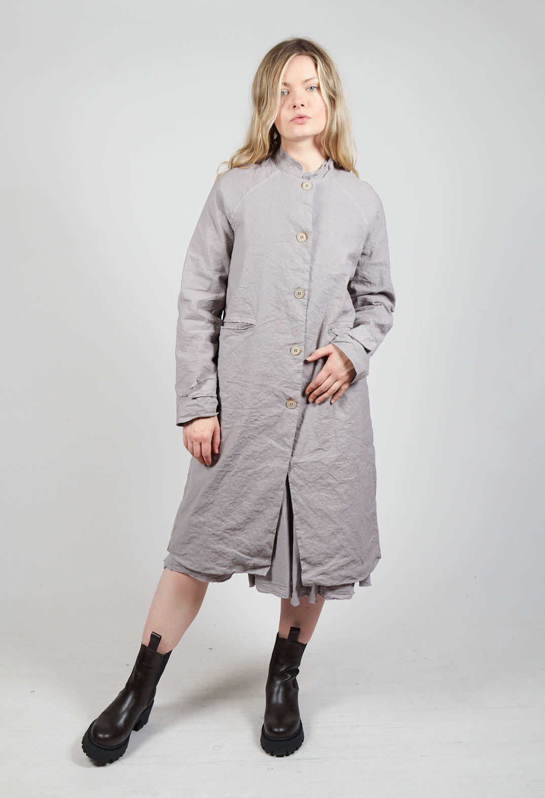 Longline Coat in Taupe