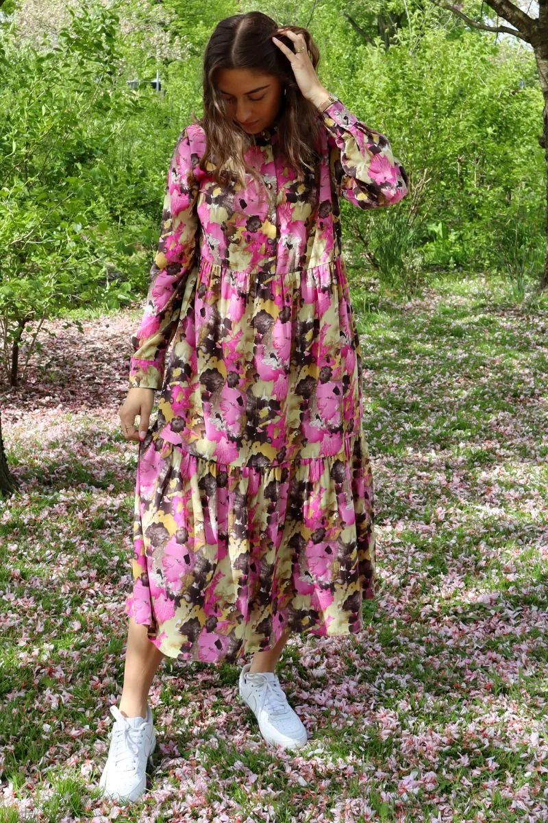 Maggie Ls Dress | Pink Choco Print | Kjole fra Liberté