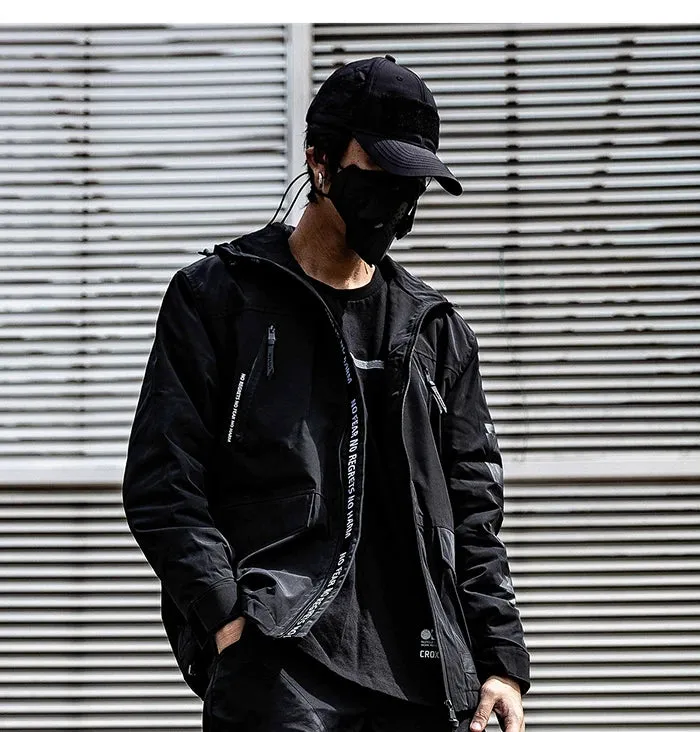 MASTER Black Windbreaker Parka Jacket