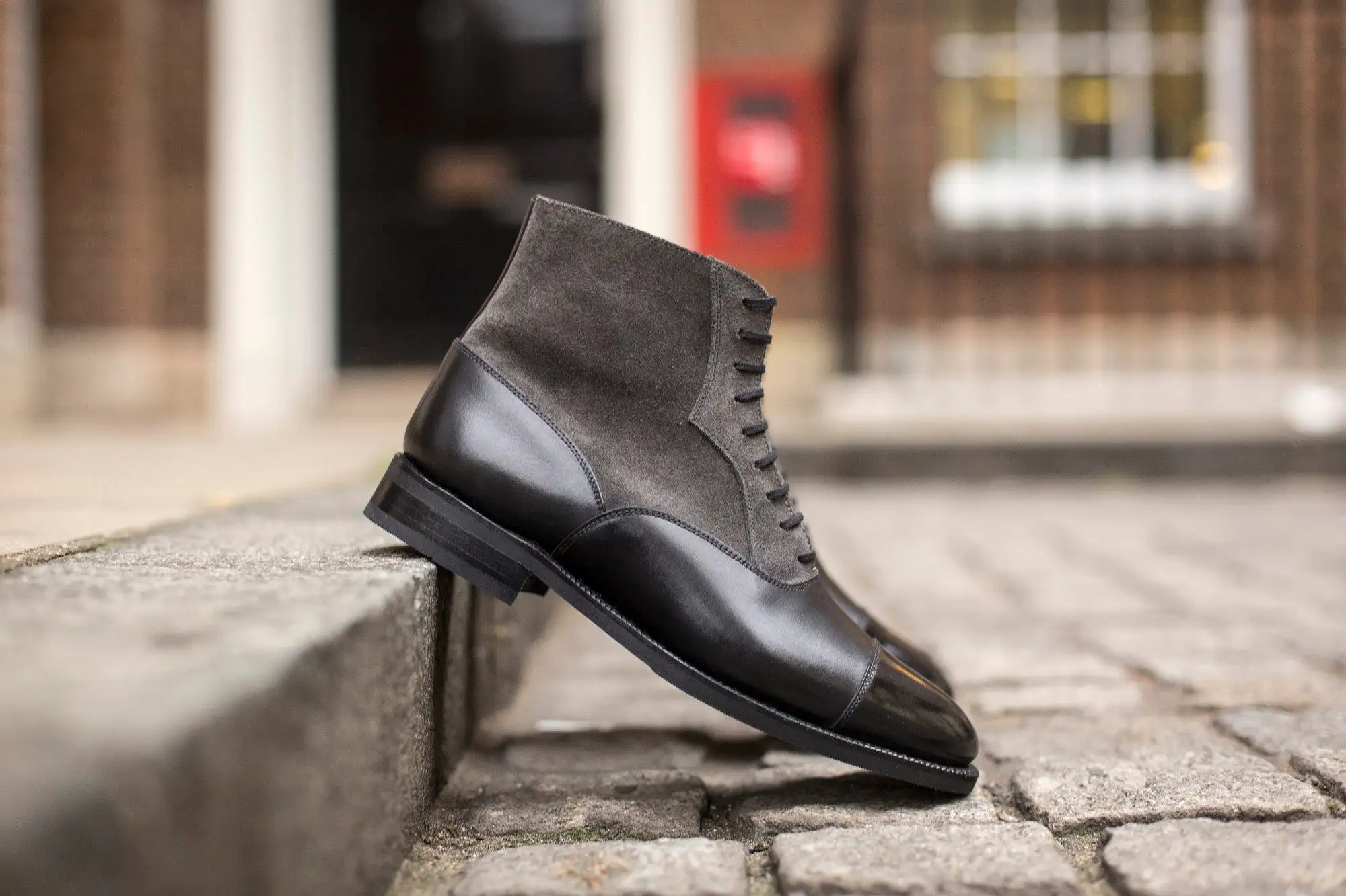 Meadowbrook - MTO - Black Calf / Mid Grey Suede - TMG Last - City Rubber Sole