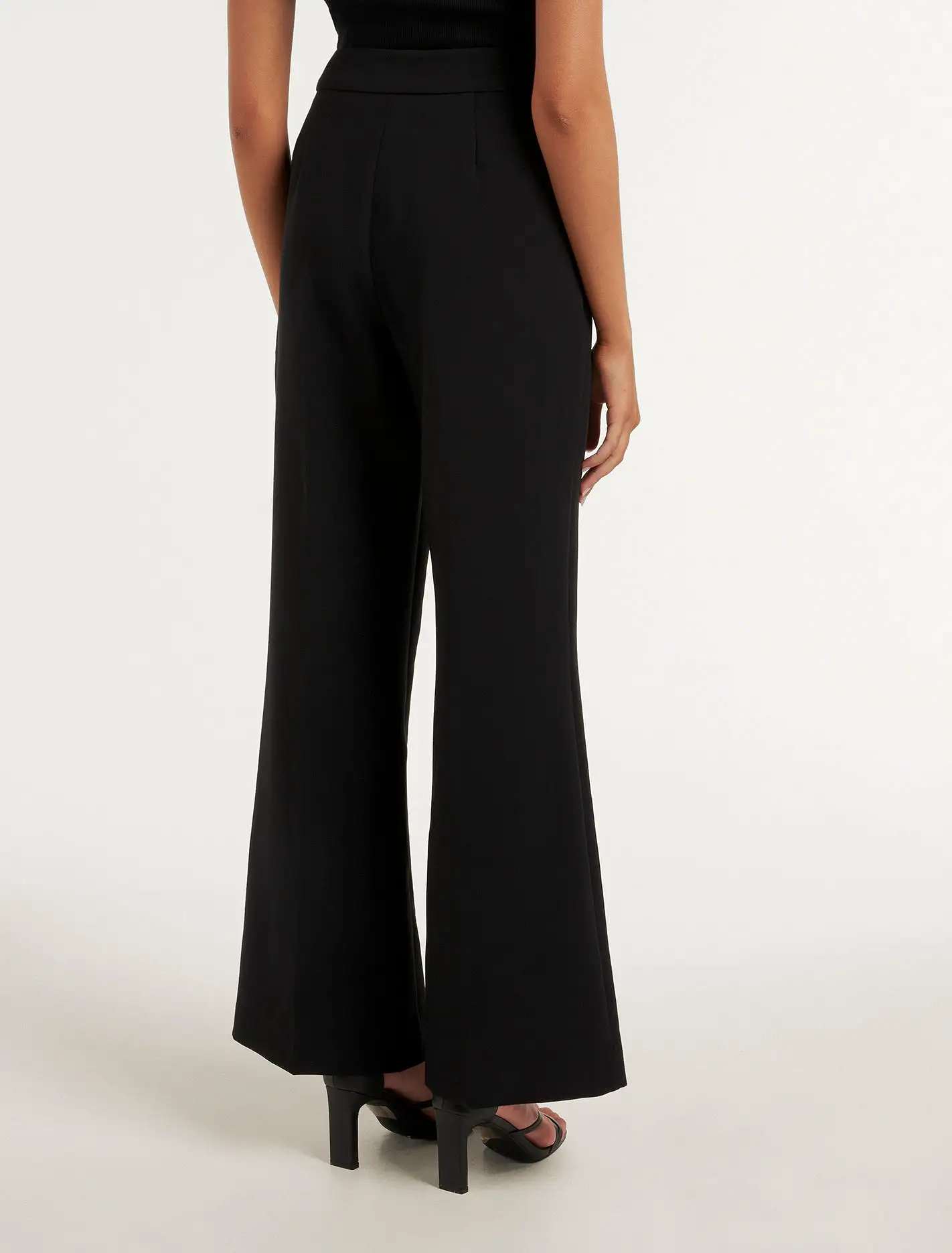 Megan Petite Button Wide Leg Pants