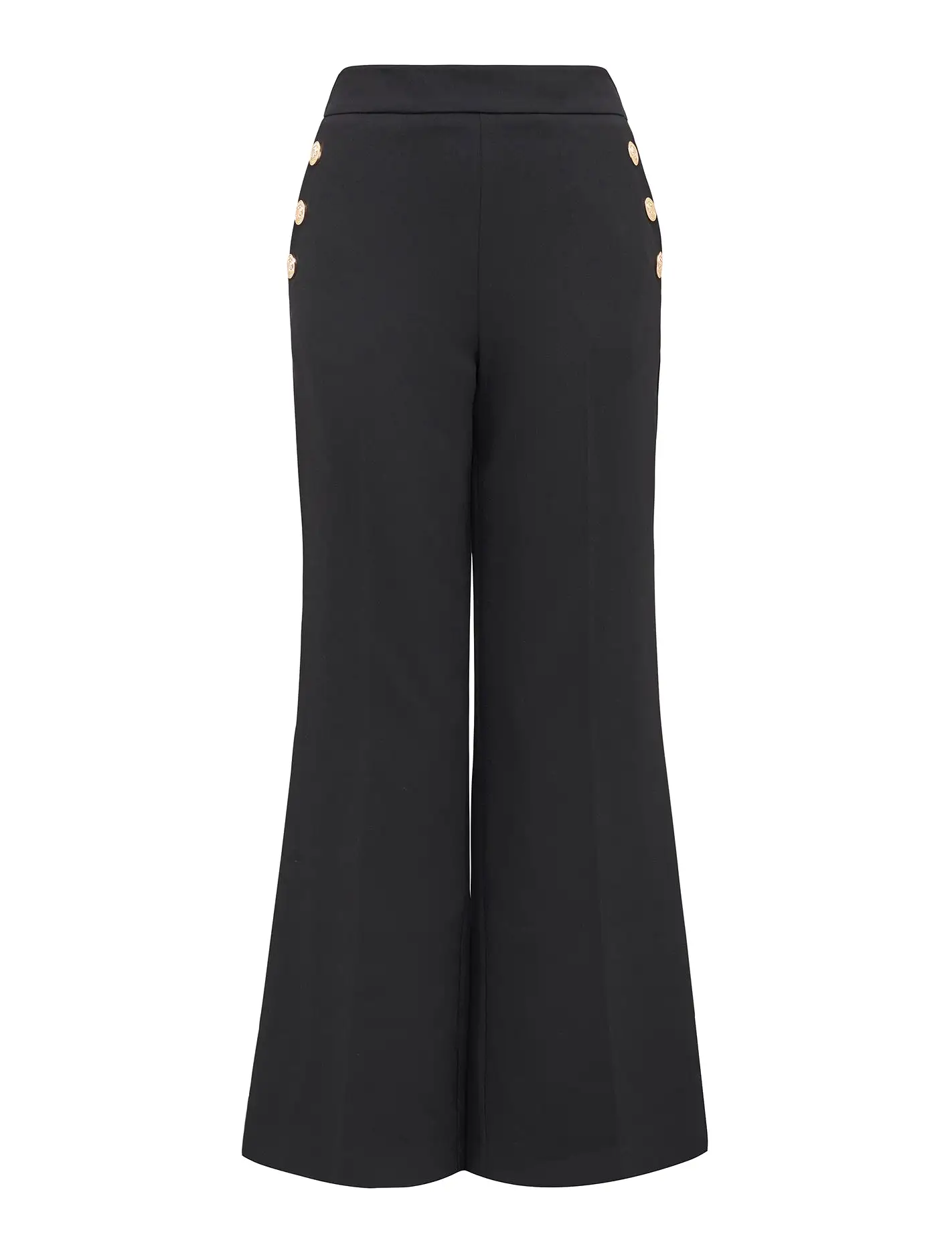 Megan Petite Button Wide Leg Pants