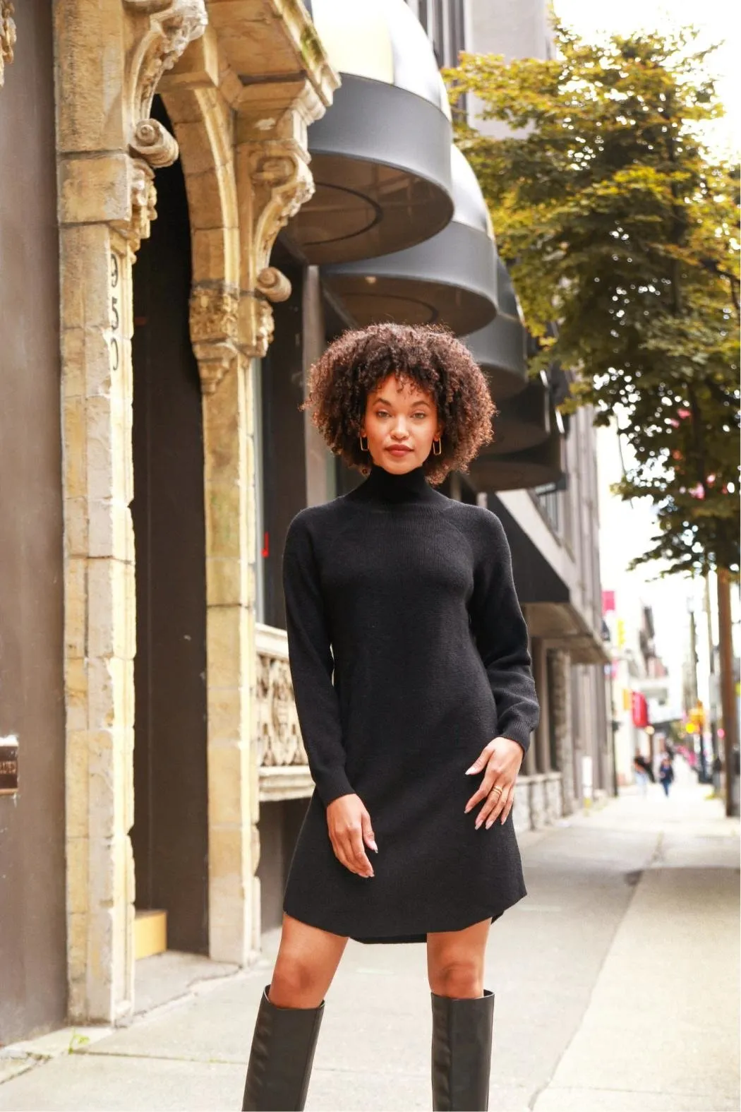 Mid-Thigh Sweater Dress