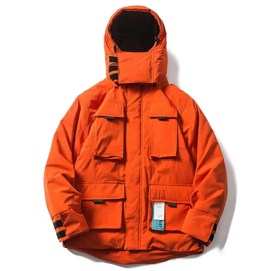 Multi Pockets Mask Style Parka Jacket