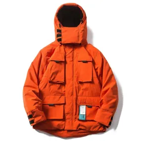 Multi Pockets Mask Style Parka Jacket