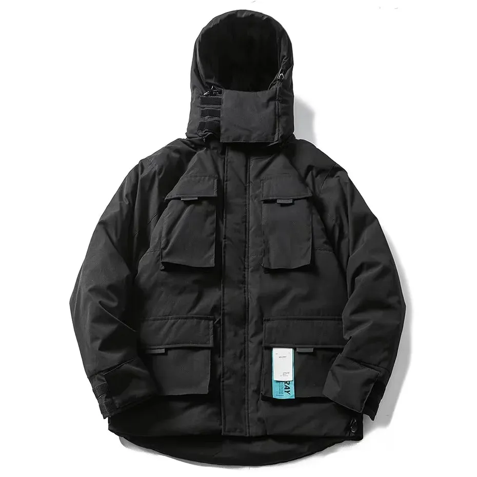 Multi Pockets Mask Style Parka Jacket